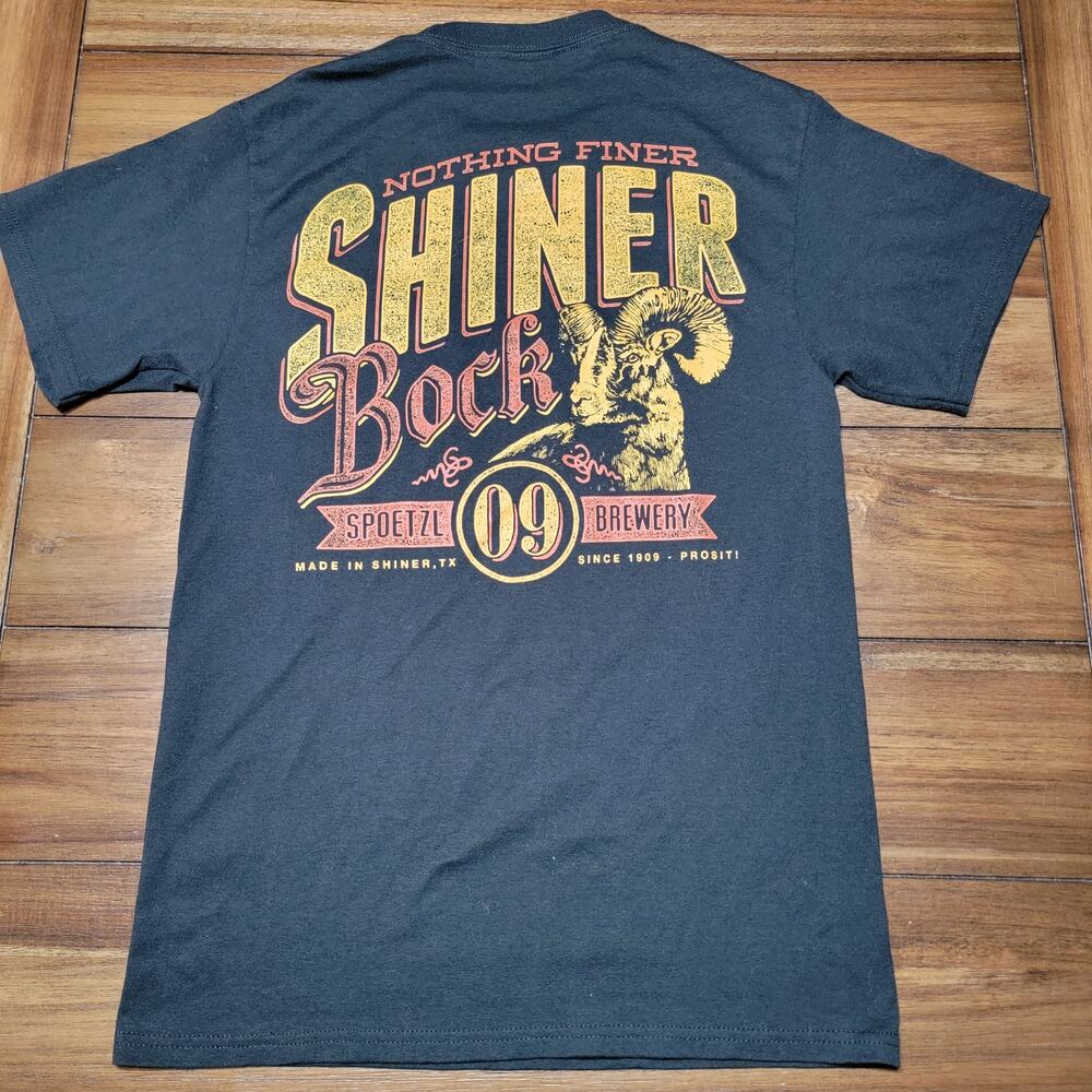 Shiner Bock Black Unisex Tee "Nothing Finer" - Size Small